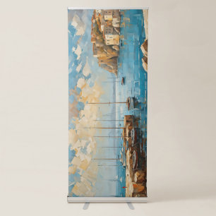 Wide Seascape Mediterranean Quiet Coastal Retreat  Retractable Banner