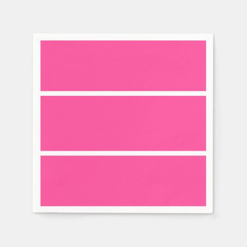 Wide Sporty Bold Bright Candy Pink White Stripes  Napkins