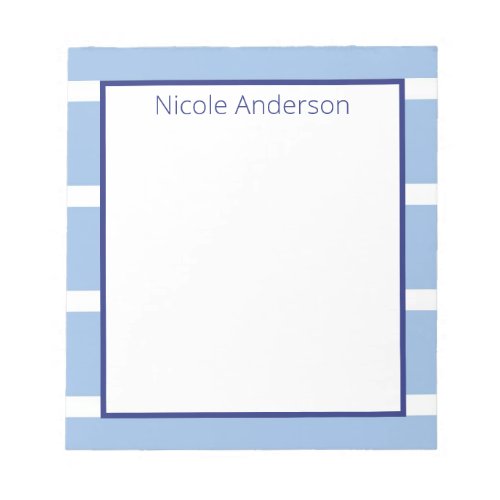 Wide Stripe Light Blue Notepad