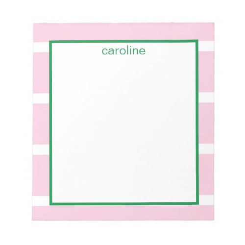 Wide Stripe Light Pink Notepad
