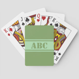 Wide Stripes custom initials playing cards