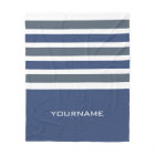 Wide Stripes custom monogram fleece blanket