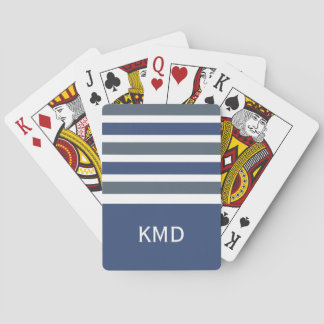 Wide Stripes custom monogram playing cards