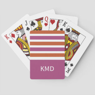 Wide Stripes custom monogram playing cards