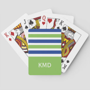 Wide Stripes custom monogram playing cards