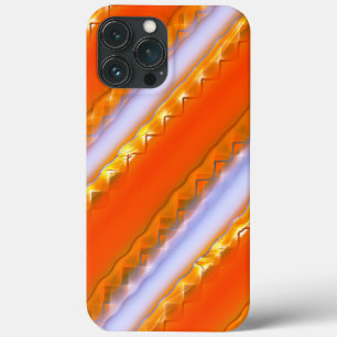 Wide stripes in ice to yellowish orange lace style iPhone 13 pro max case