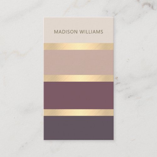 Wide Stripes Modern Classy Gold  Business Card