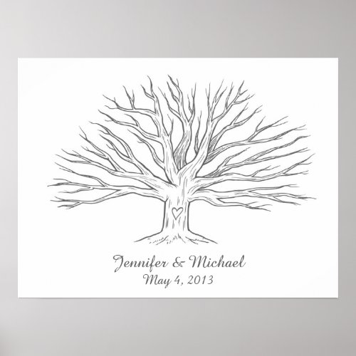 Wide Thumbprint Tree GuestBook