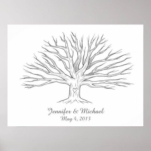 Wide Thumbprint Tree GuestBook (Front)