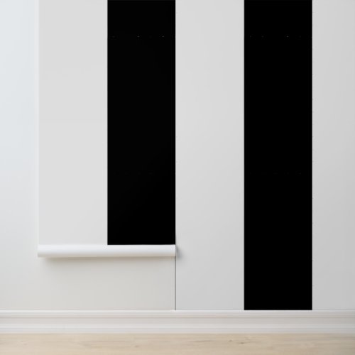 Wide Vertical Black and White Stripes Wallpaper