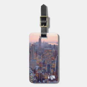Wide view of Manhattan at sunset Luggage Tag
