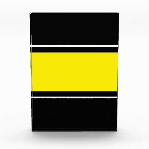 Wide Vivid Yellow Black White Horizontal Stripes  Photo Block