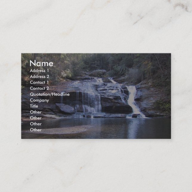 Wide Waterfall Into A Shallow Pool Business Card (Front)