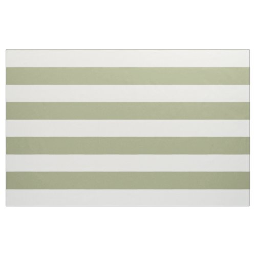 Wide White Stripes on Sage Green Fabric