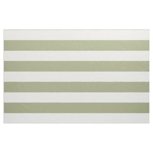 Wide White Stripes on Sage Green Fabric