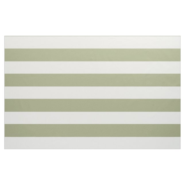 Wide White Stripes on Sage Green Fabric (Fat Quarter)