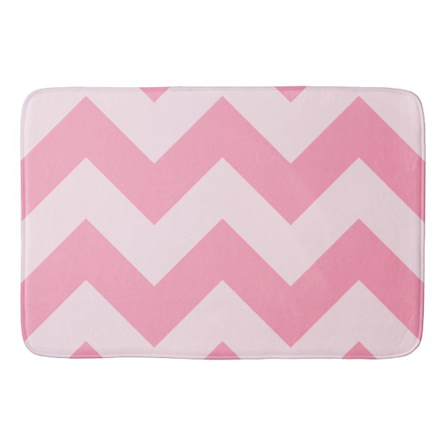 Wide Zigzag Pattern Pinks Bathroom Mat (Front)