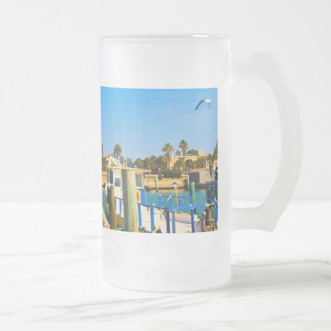 widegullscolorjpg frosted glass beer mug (Right)