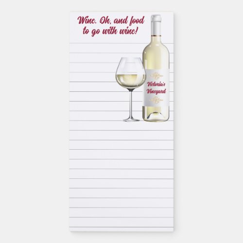 Wider_Ruled Wine Oh and Food to go with Wine  Magnetic Notepad