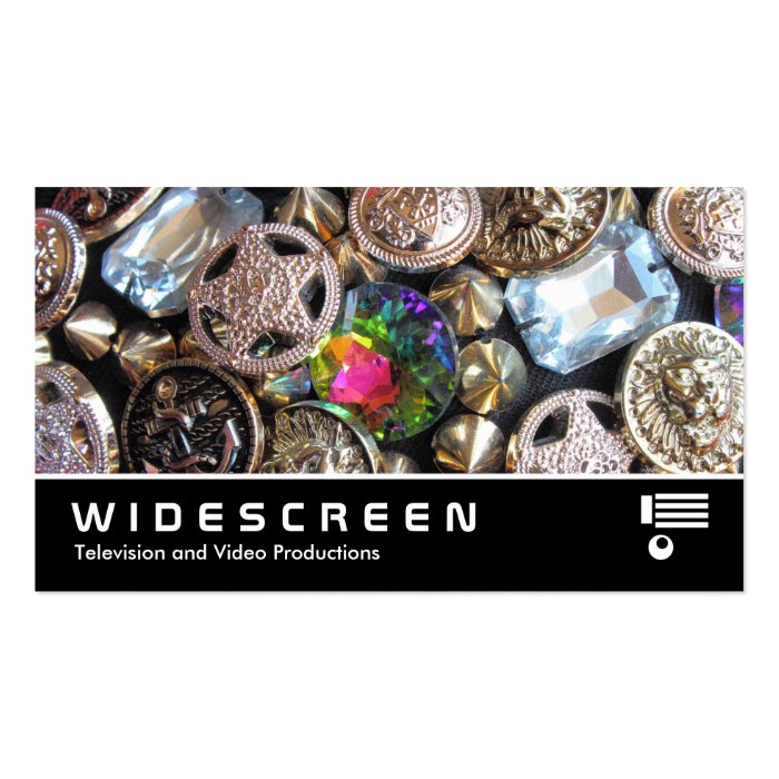 Widescreen 0443   Bling Buttons Business Card Template