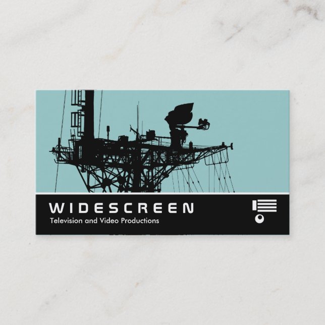 Widescreen 0481 - Radar Mast - Lt Blue Green Business Card (Front)