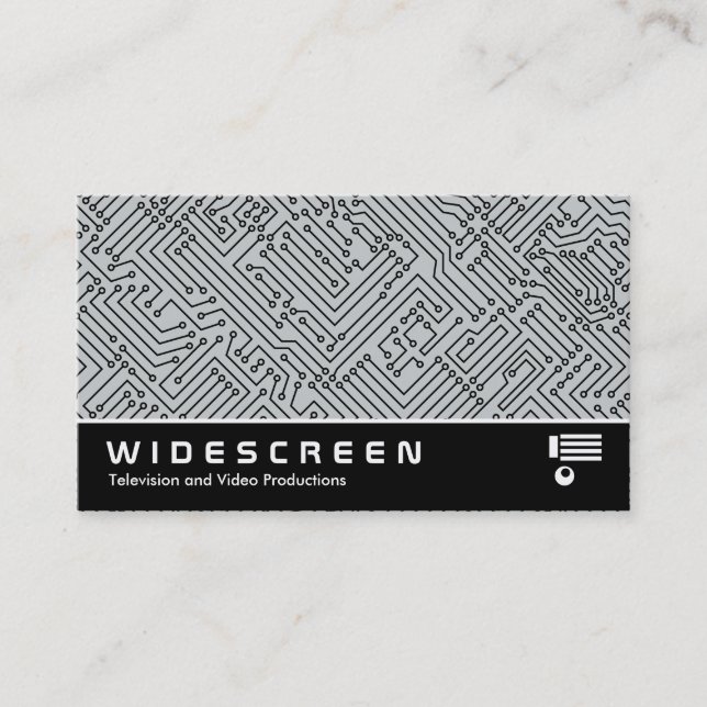 Widescreen 0484 - Circuitry - Black on Gray Business Card (Front)