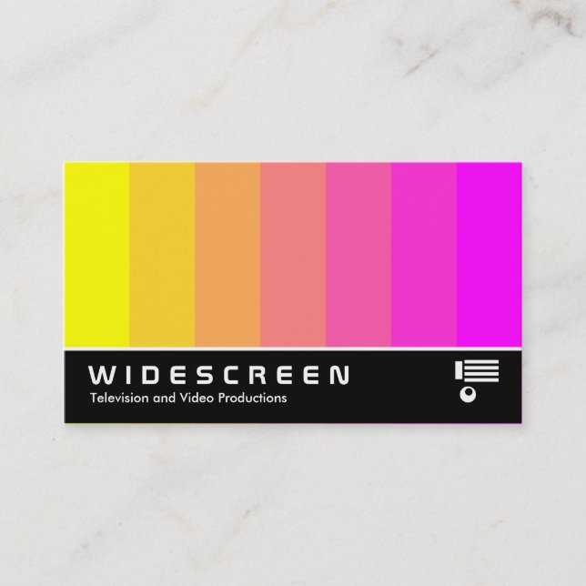 Widescreen 161 - Color Blend - Yelloe to Magenta Business Card (Front)
