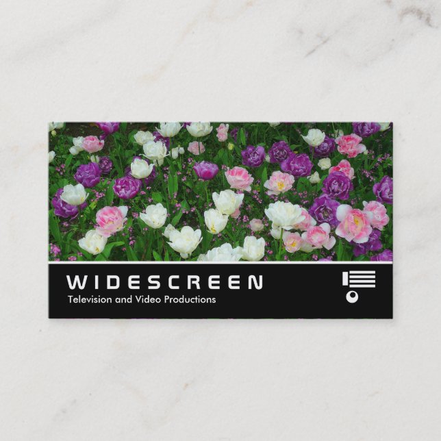 Widescreen 221 - Colorful Tulips Business Card (Front)