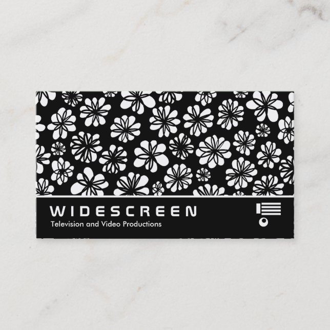 Widescreen 238 - B&W Floral Business Card (Front)