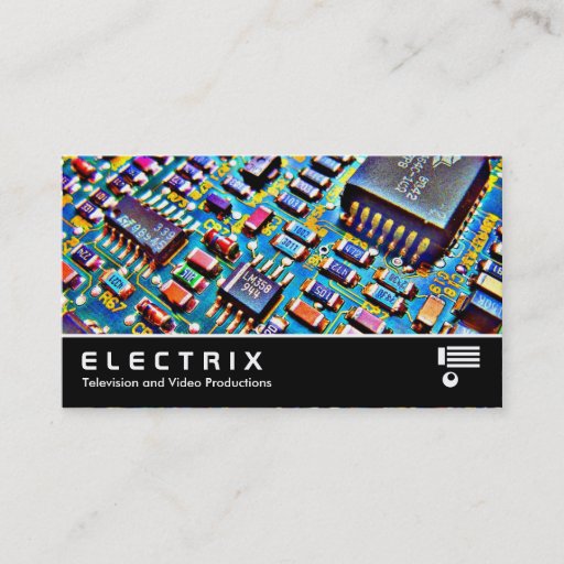 Customizable Widescreen 315 - Electronics Business Card Template