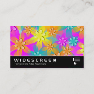 Widescreen 322 - Colorful 3d Flowers Business Card