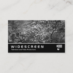 Widescreen 398 - Magnolia Tree in Blossom (B&W) Business Card