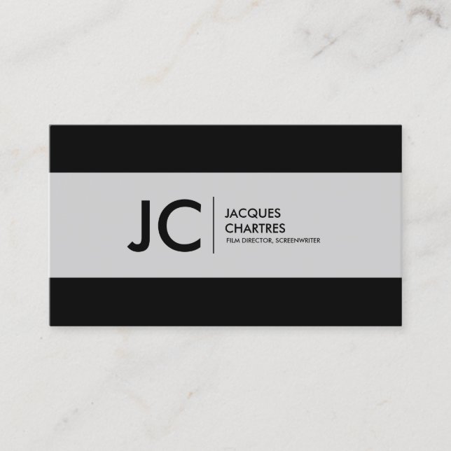Widescreen Cinema Modern Monogram Professional Business Card (Front)