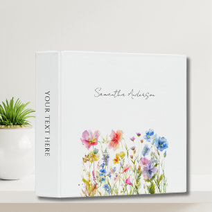 Widlflower Floral Personalized 3 Ring Binder