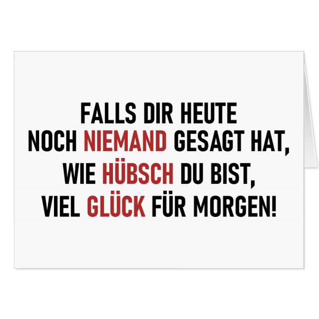 WIE HÜBSCH DU BIST CARD (Front Horizontal)