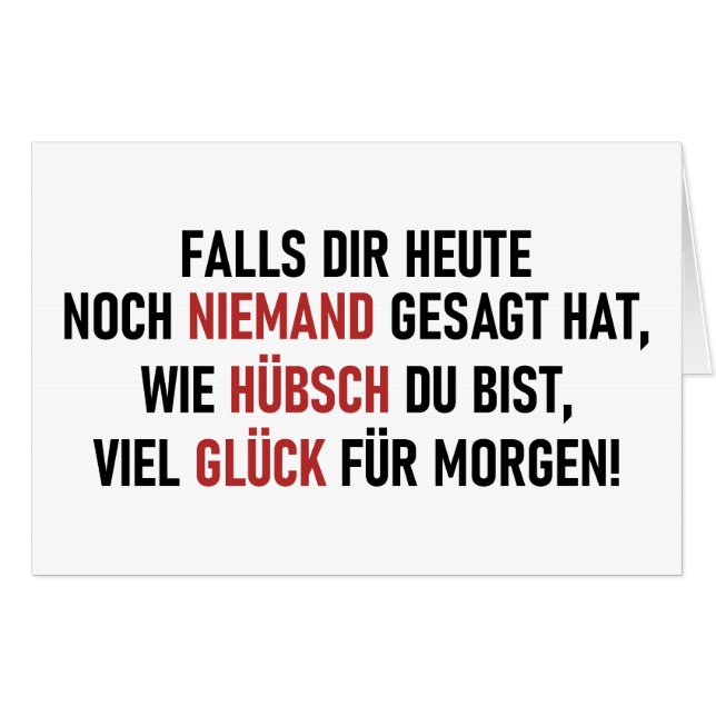 WIE HÜBSCH DU BIST CARD (Front Horizontal)