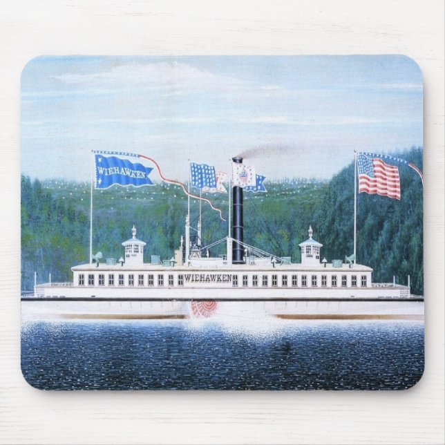 Wiehawken steam ferry 1868 mouse pad (Front)