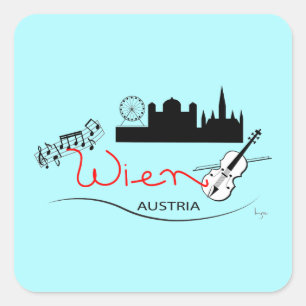 Wien, Austria - Österreich Square Sticker