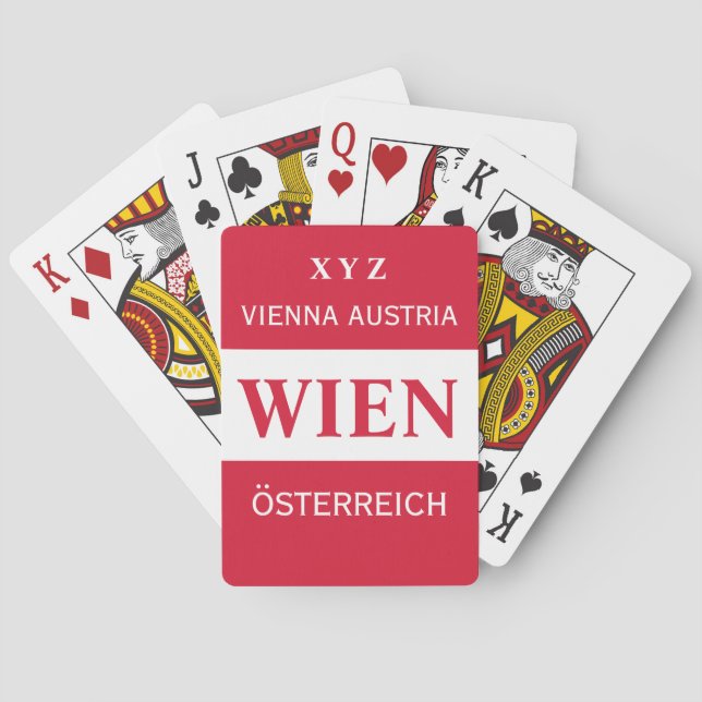 Wien - Vienna custom monogram playing cards (Back)