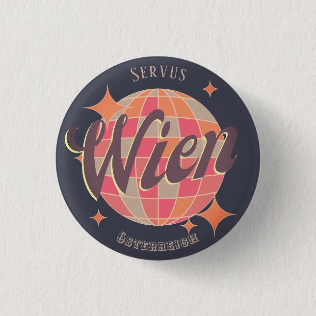 Wien Vienna Österreich Austria Retro  Button (Front)