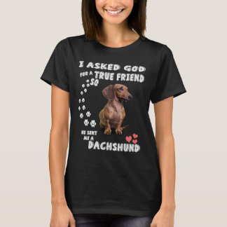 Wiener And Doxie Lovers  I Ask God For A True Frie T-Shirt