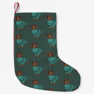 Wiener Dog Christmas Ugly Sweater Dachshund Pet Small Christmas Stocking