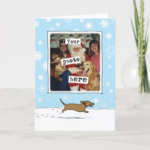 Wiener Dog Christmas  Your Photo  Cute Dachshund Holiday Card