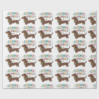 Wiener dog cosmic wiggle wrapping paper