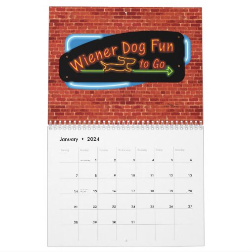 Wiener Dog Fun To Go Calendar Zazzle