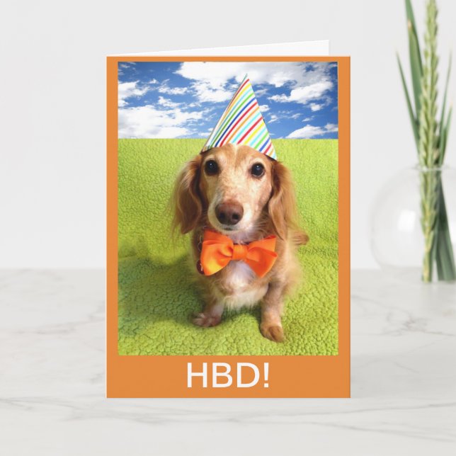 Wiener Dog HBD Card (Front)