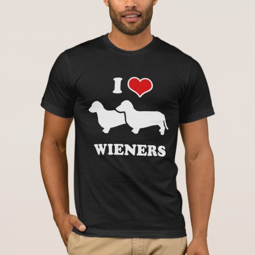 WIENER DOG I LOVE WIENERS T_Shirt