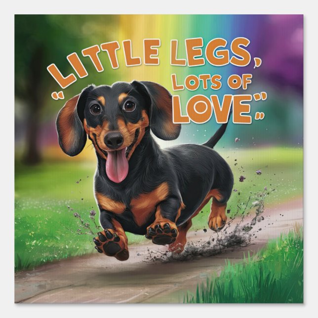 Wiener Dog Little Legs Lots of Love Sign (Front)