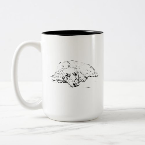 Wiener Dog Lover Gift, Dachshund Dog Mom Two-Tone Coffee Mug