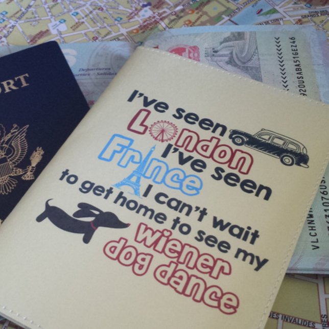 Wiener Dog Passport Cover London France Dachshund (dachshund passport cover - wiener dog dance)